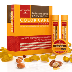 Arvazallia Advanced Color Care System with Argan Oil and Macadamia Oil - Shampoo, Conditioner, and Mask Set for Color-treated Hair