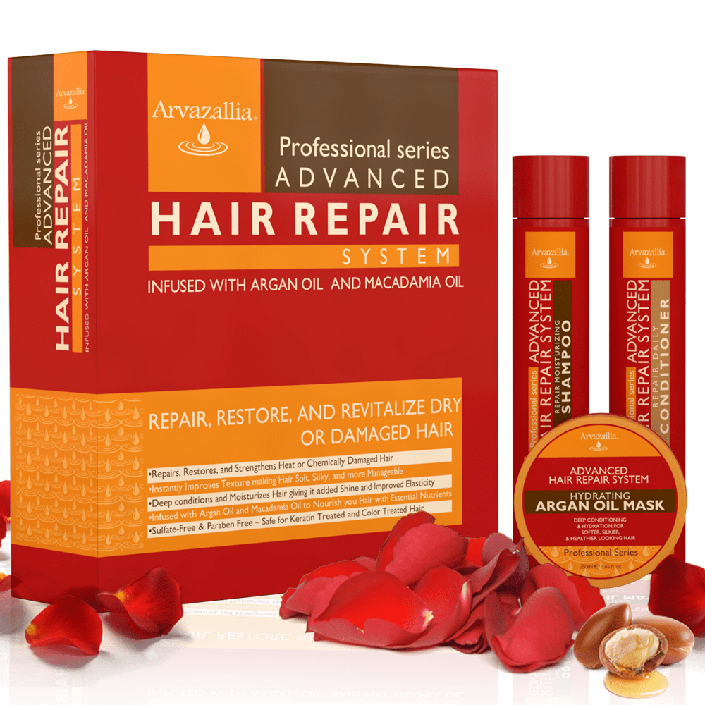 Arvazallia Advanced Hair Repair System with Argan Oil and Macadamia Oil