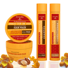 Arvazallia Advanced Color Care System with Argan Oil and Macadamia Oil - Shampoo, Conditioner, and Mask Set for Color-treated Hair