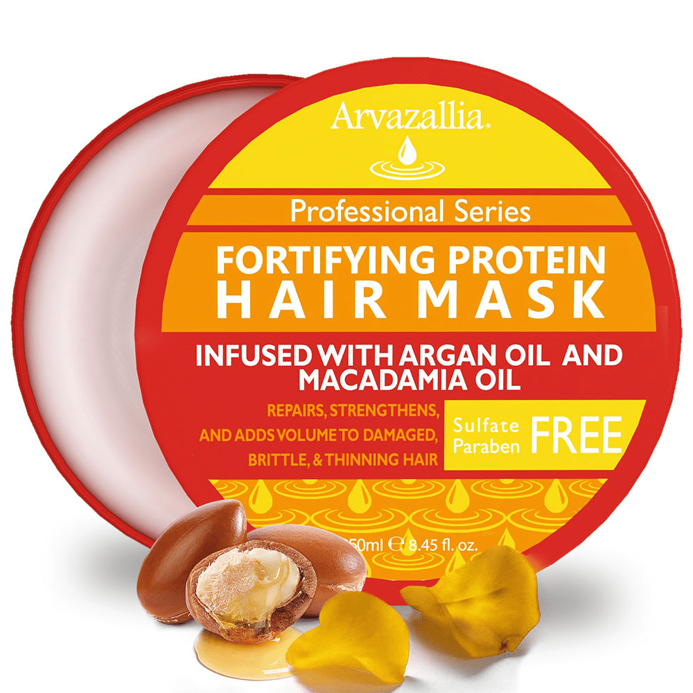 Arvazallia Fortifying Protein Hair Mask and Deep Conditioner with Argan Oil and Macadamia Oil