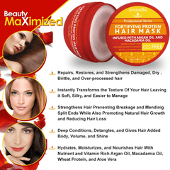Arvazallia Fortifying Protein Hair Mask and Deep Conditioner with Argan Oil and Macadamia Oil